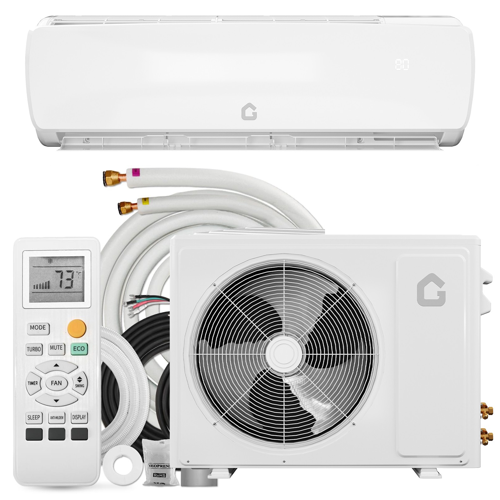 New 12000 BTU 19 SEER2 Mini Split Ductless Air Conditioner Heat Pump 115V R32 US