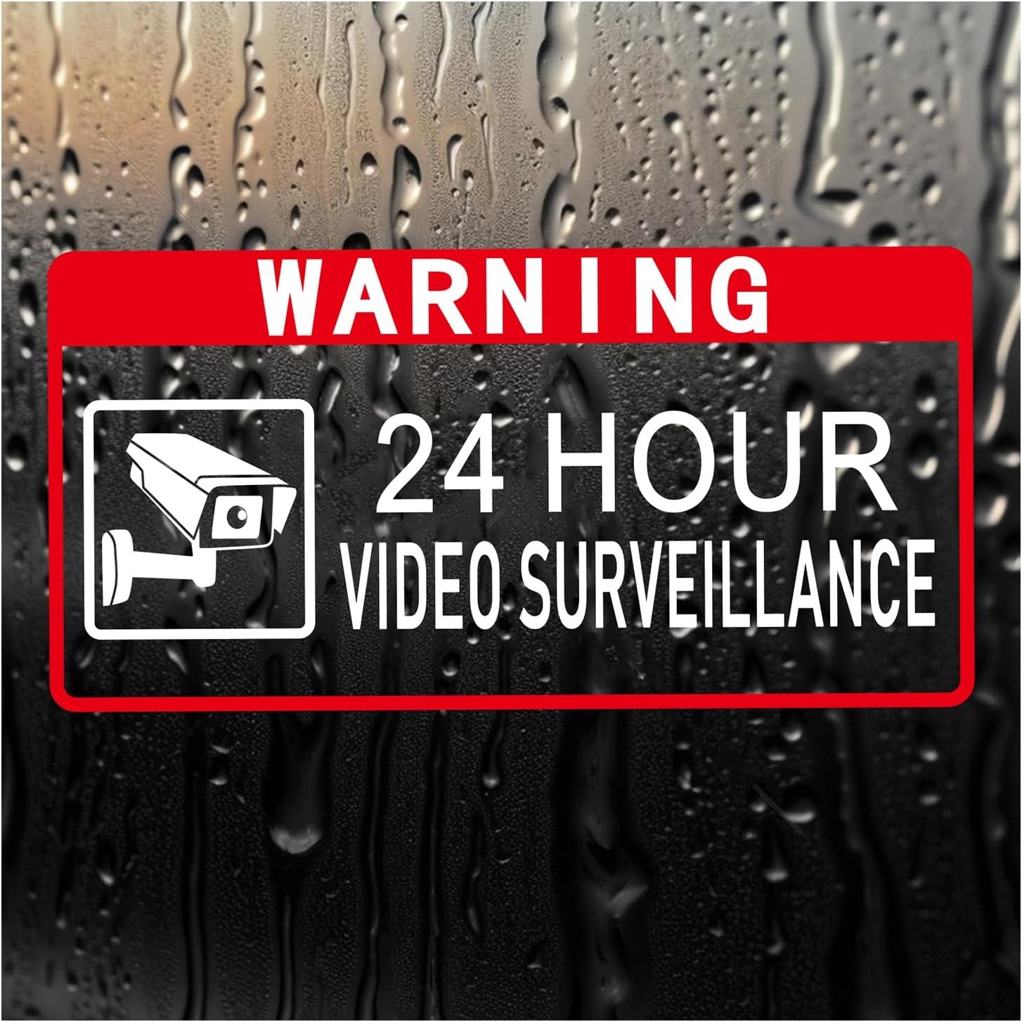Video Surveillance Sign 2″ x 4″Security Sign 24 Hour Camera Warning Security