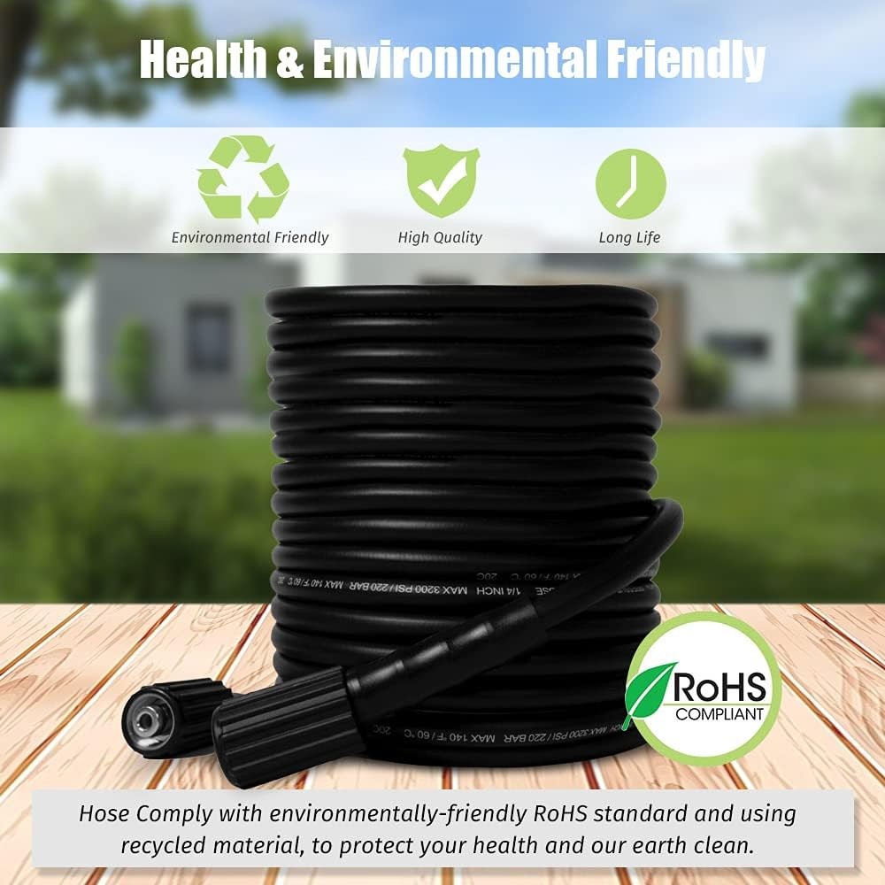 30/50/66ft Pressure Washer Hose 3200 PSI Power Washer Replacement Hose M22-14mm