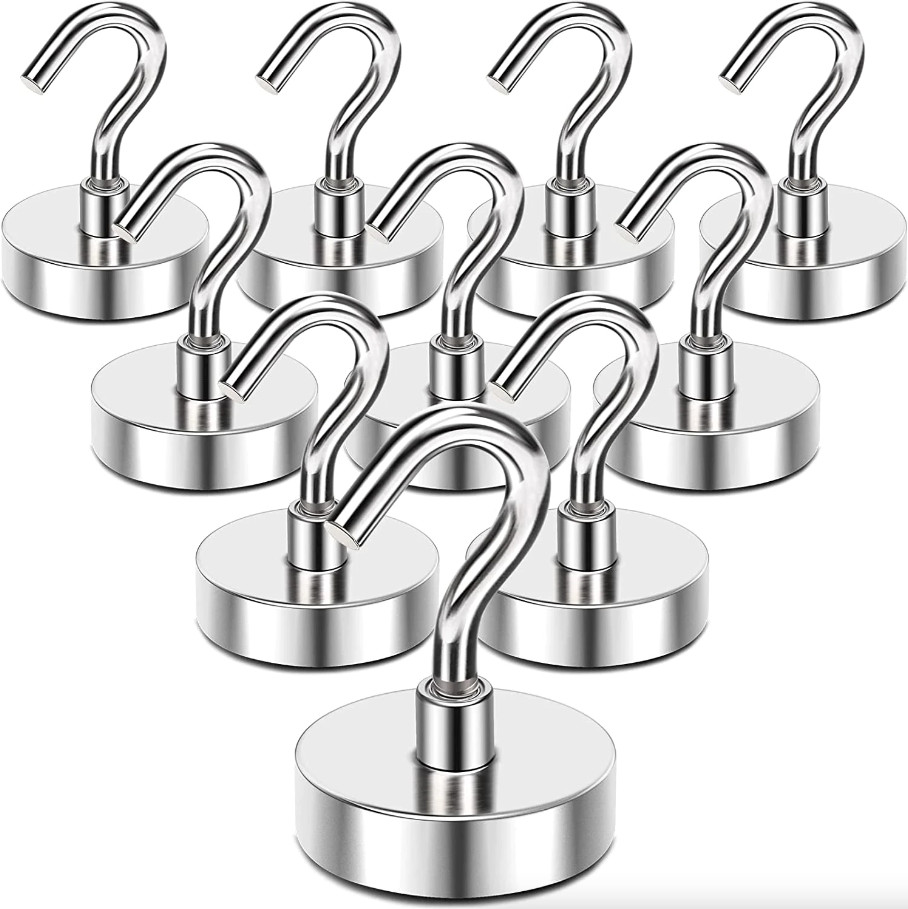 10 Pack Dia Strong Magnetic Hook Hanger N52 Neodymium Clamping Magnet Hooks USA