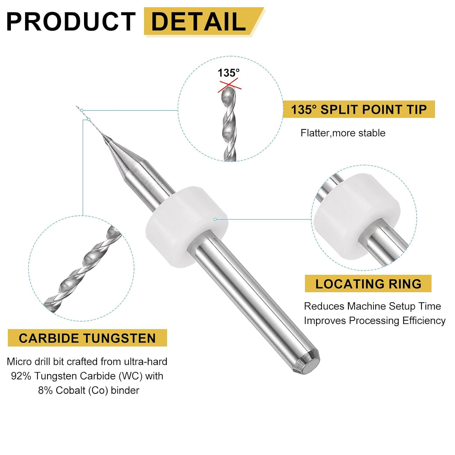 PATIKIL 30Pcs 0.1Mm-3Mm Micro Drill Bits Set Carbide Tungsten Steel 135° Mini