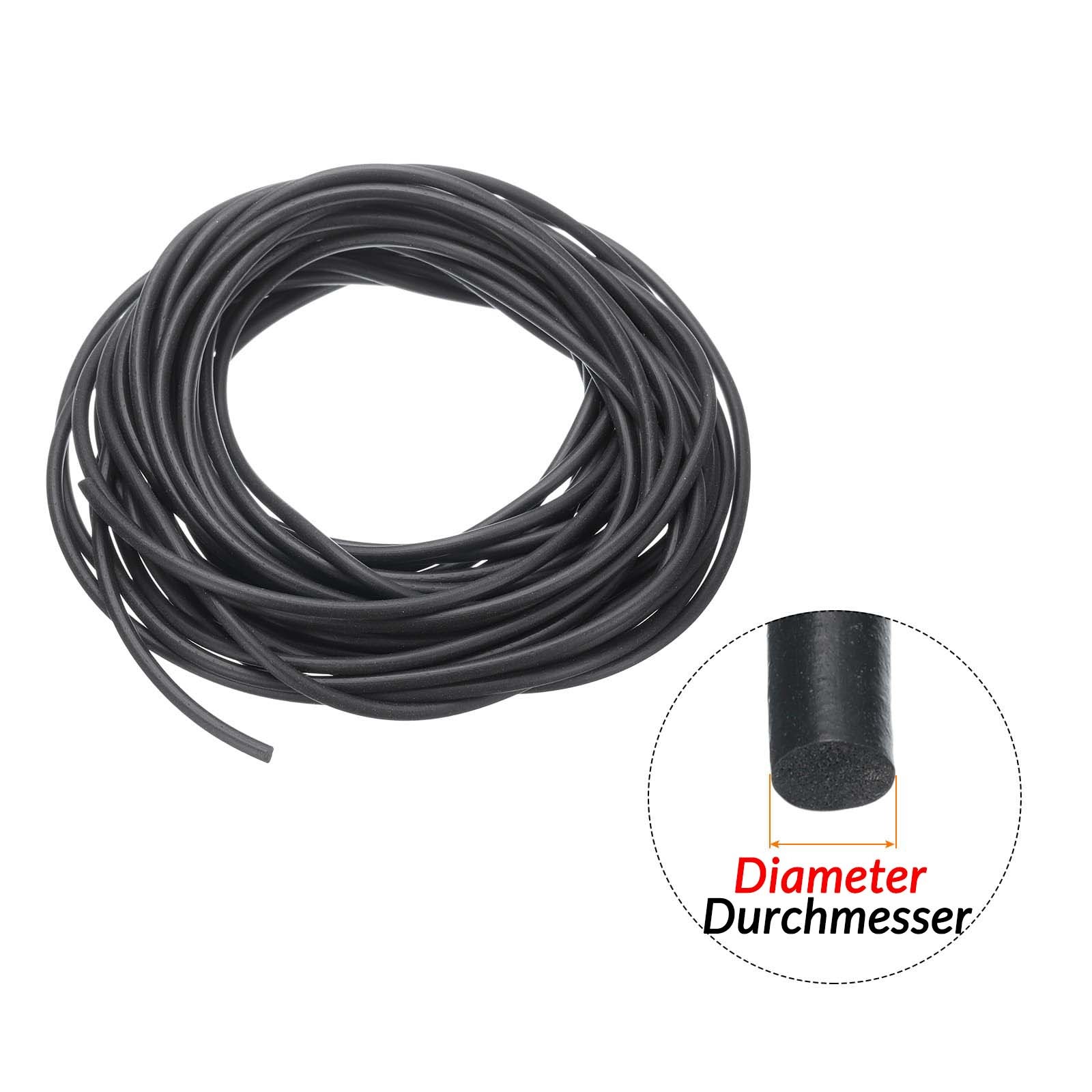 Black Solid Silicone Rubber Sealing Strip Round O Ring Cord Seal Gasket Ø 1-30mm