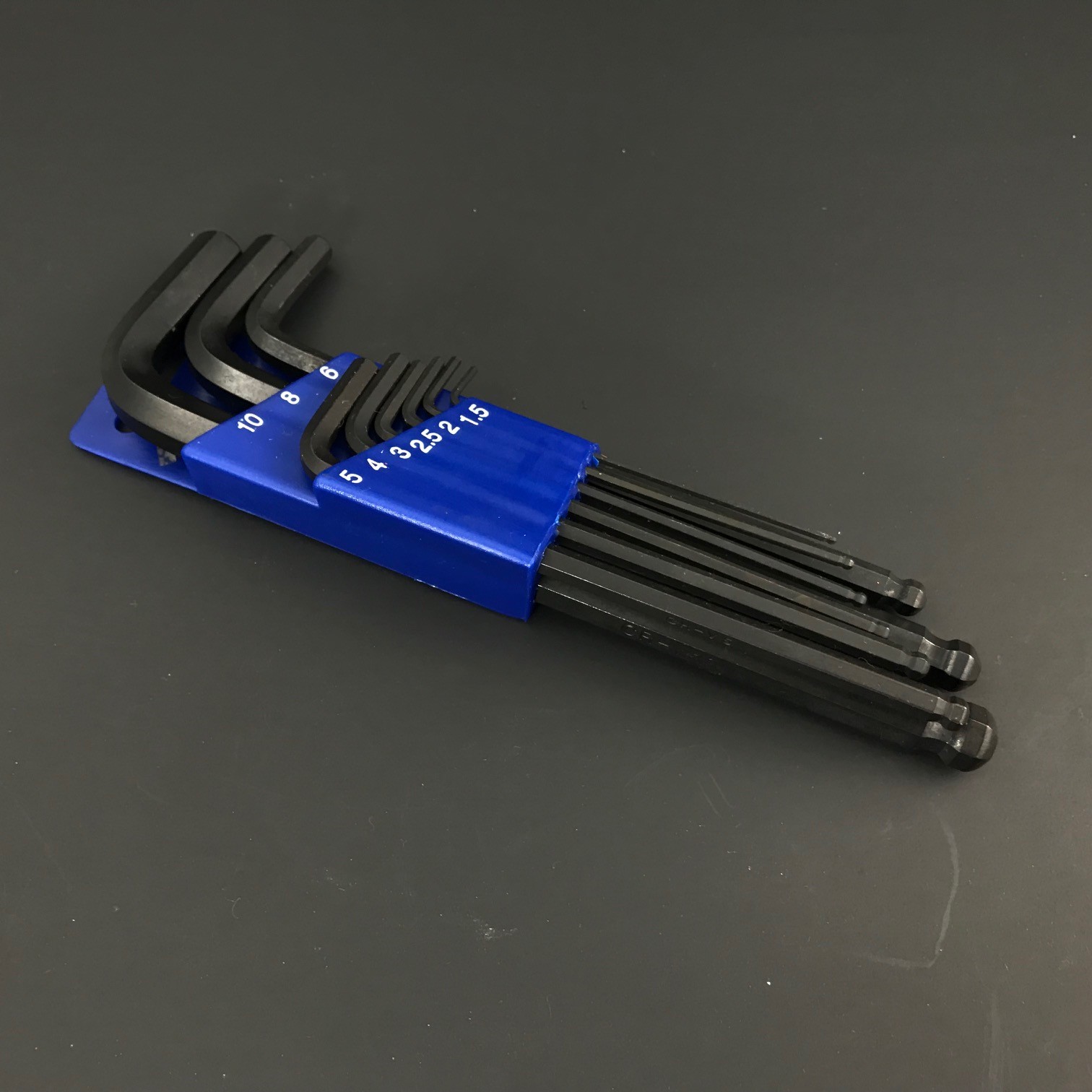 METRIC 9 pieces Hex Allen L Wrench Set Long Arm Ball End with tool holder New