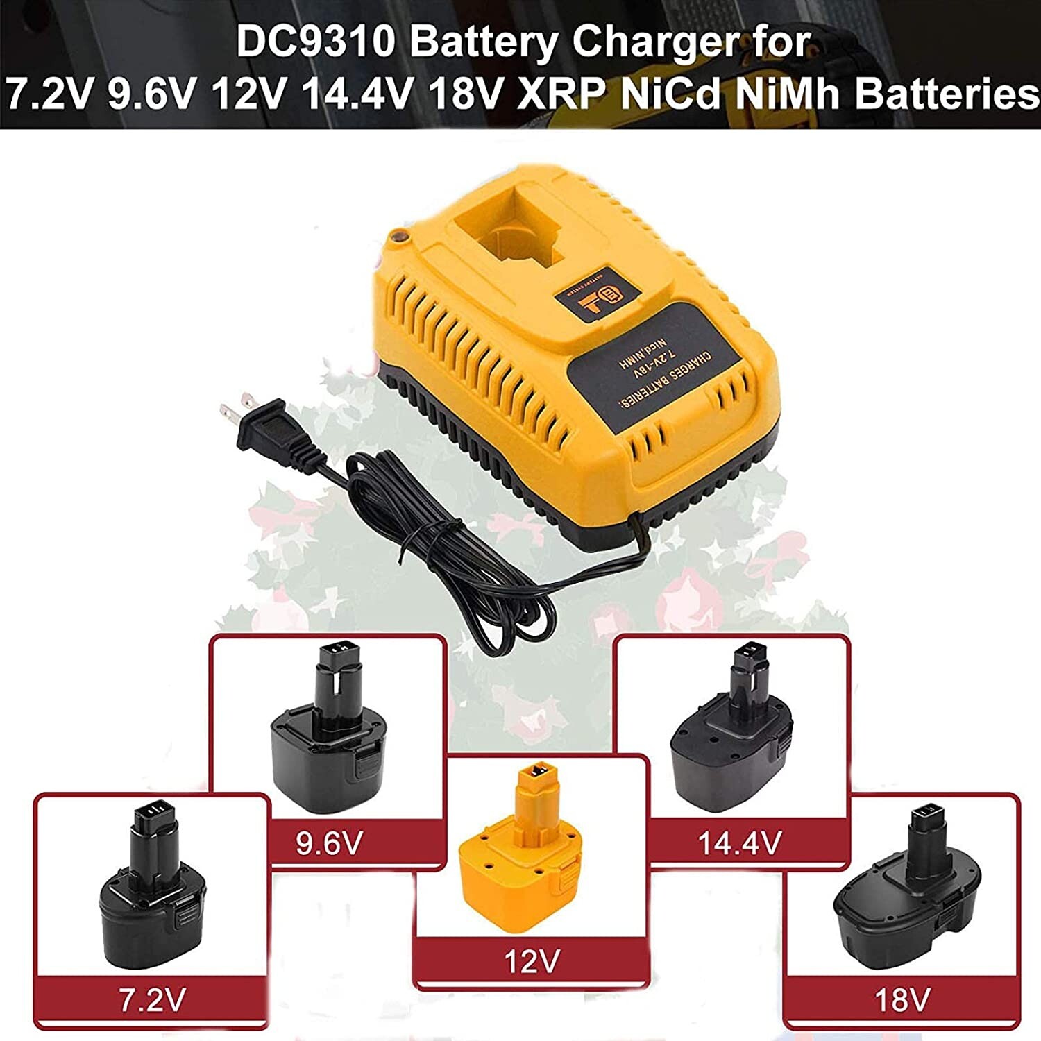 2Pack For DeWalt 9.6V 3.6Ah Battery DW9061 DE9036 DE9061 DE9062 DW926/Charger