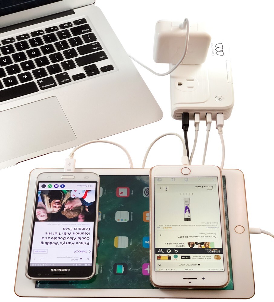 220V to 110V Step Down Voltage Converter 2-Outlet 4 USB Travel Adapter Converter