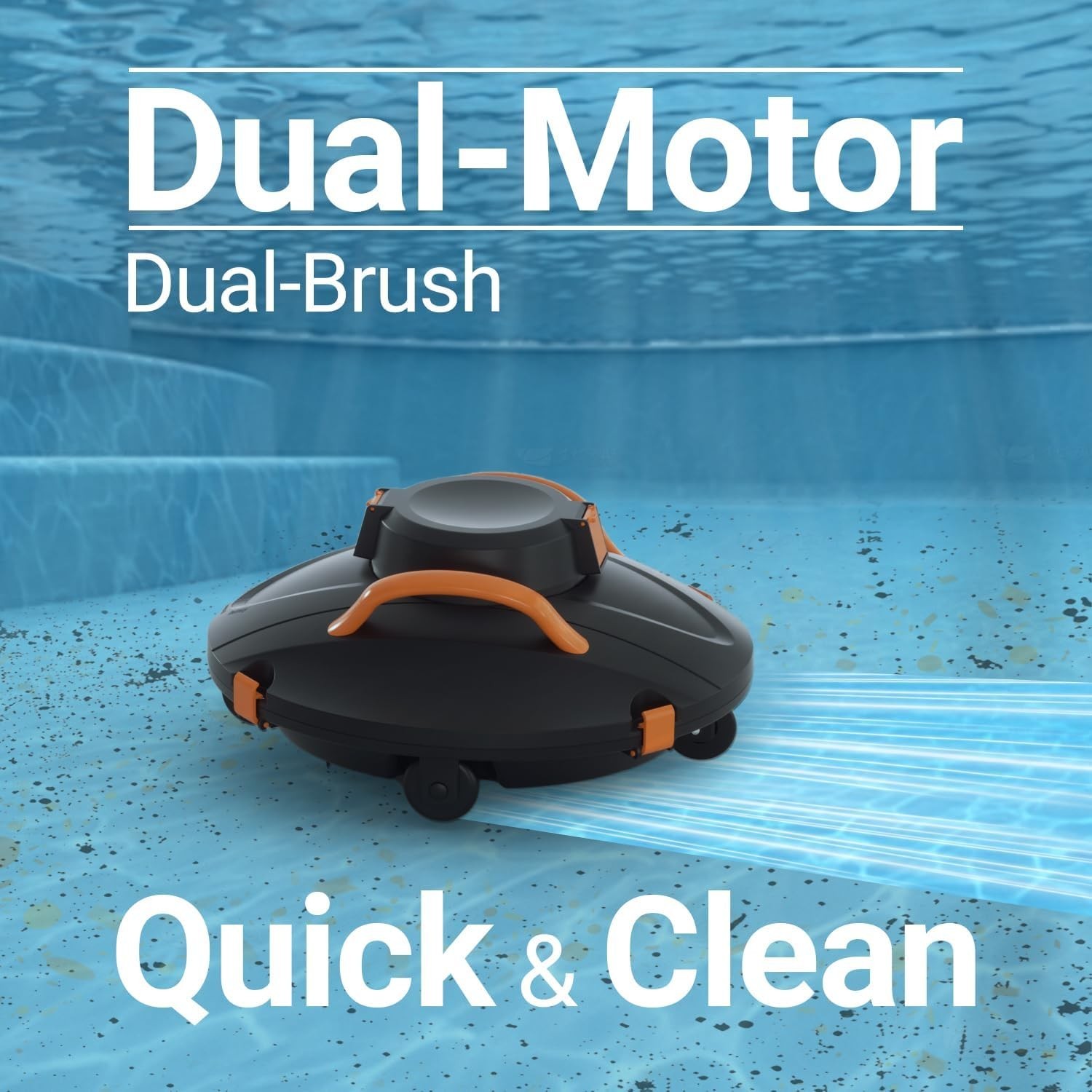 Cordless Robotic Pool Cleaner 120 Min Smart Sensor Automatic Parking 914 Sq.ft