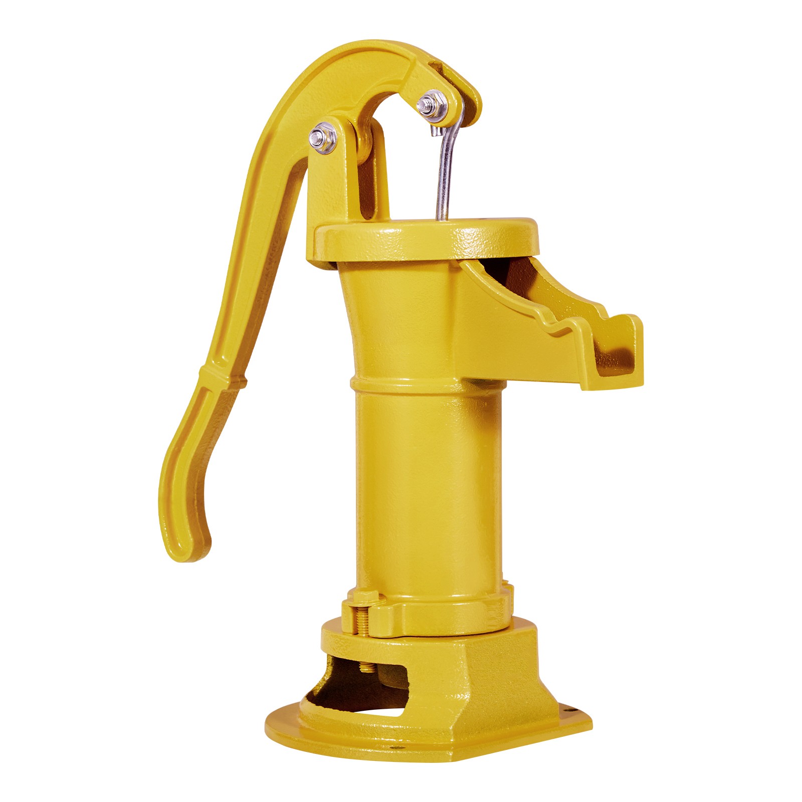 Uimoso Antique Cast Iron Manual Water Pump 25ft Hand Pitcher Pump, Yellow Finish