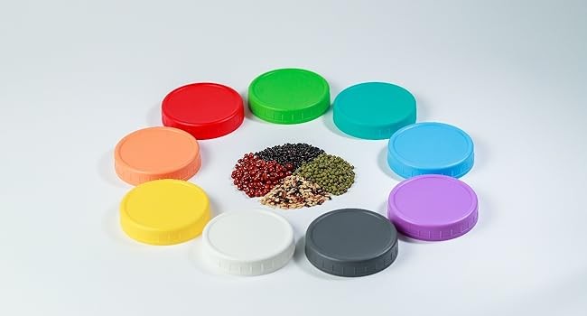 9Pcs Mason Jar Lids, Regular Mouth Plastic Mason Lids, Leak Proof Canning Lid