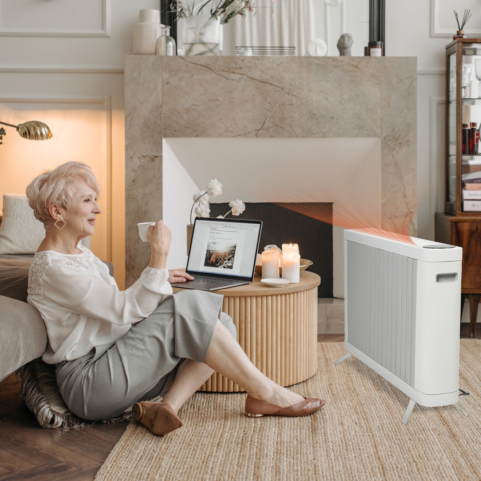 VILOBOS 1500W Portable Electric Space Heater Adjustable Thermostat Timer Remote