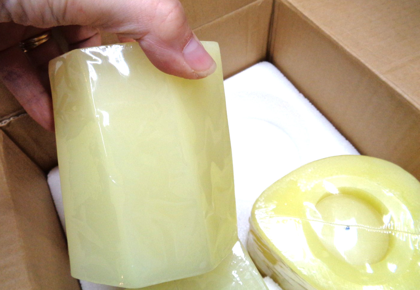 CANDLE IMPRESSIONS Set/3 Battery Operated Vanilla Candles HEART SQUARE OCTAGON