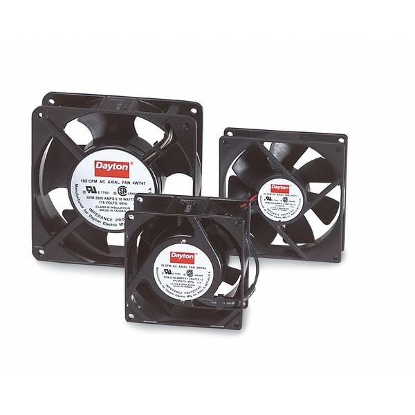 Dayton 4Wt48 Axial Fan, Square, 115V Ac, 1 Phase, Cast Aluminum, 4 11/16 In W.