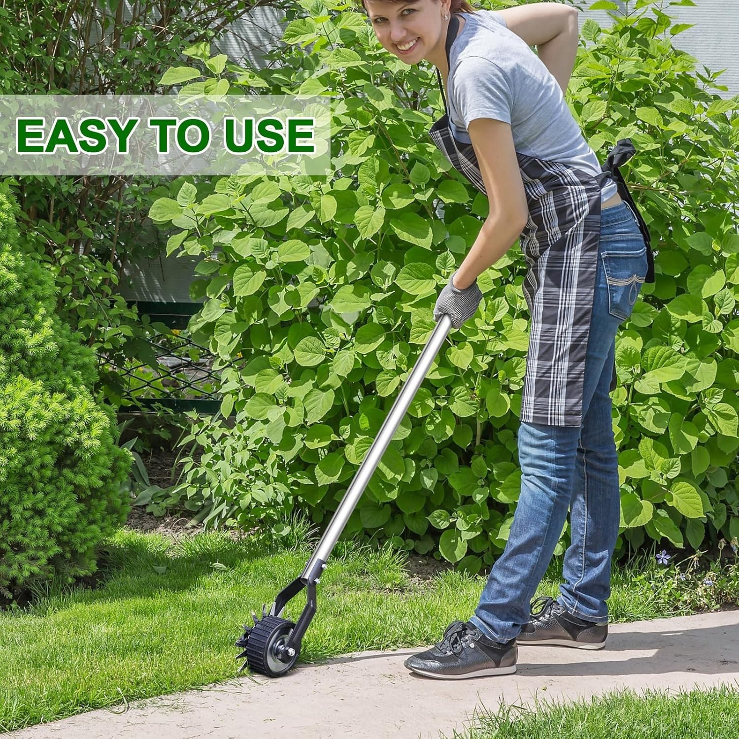 Wheel Rotary Edger Lawn Tool, Sidewalk 66.7Inch Manual Lawn Edger