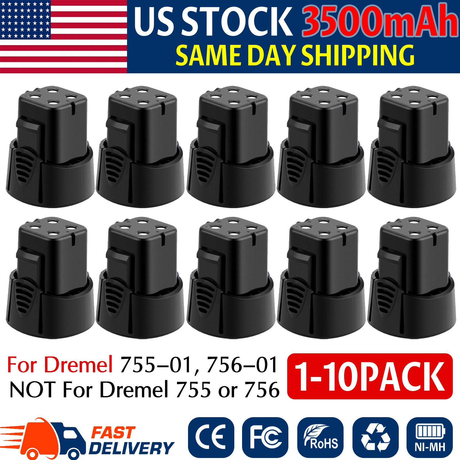 Upgraded 4.8V 3.5Ah Replacement Battery For Dremel 755-01 756-01 MiniMite 7300