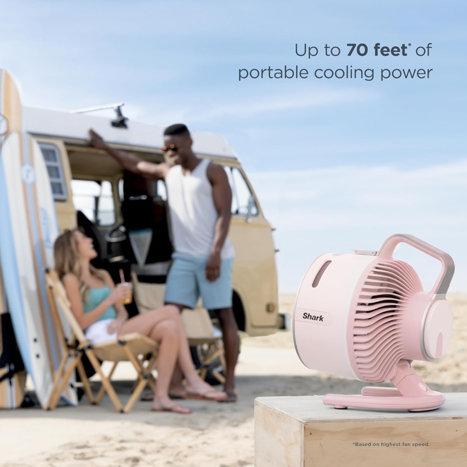 Shark FlexBreeze HydroGo Fan – Ultra-powerful Portable Misting Fan – Gray, FA052