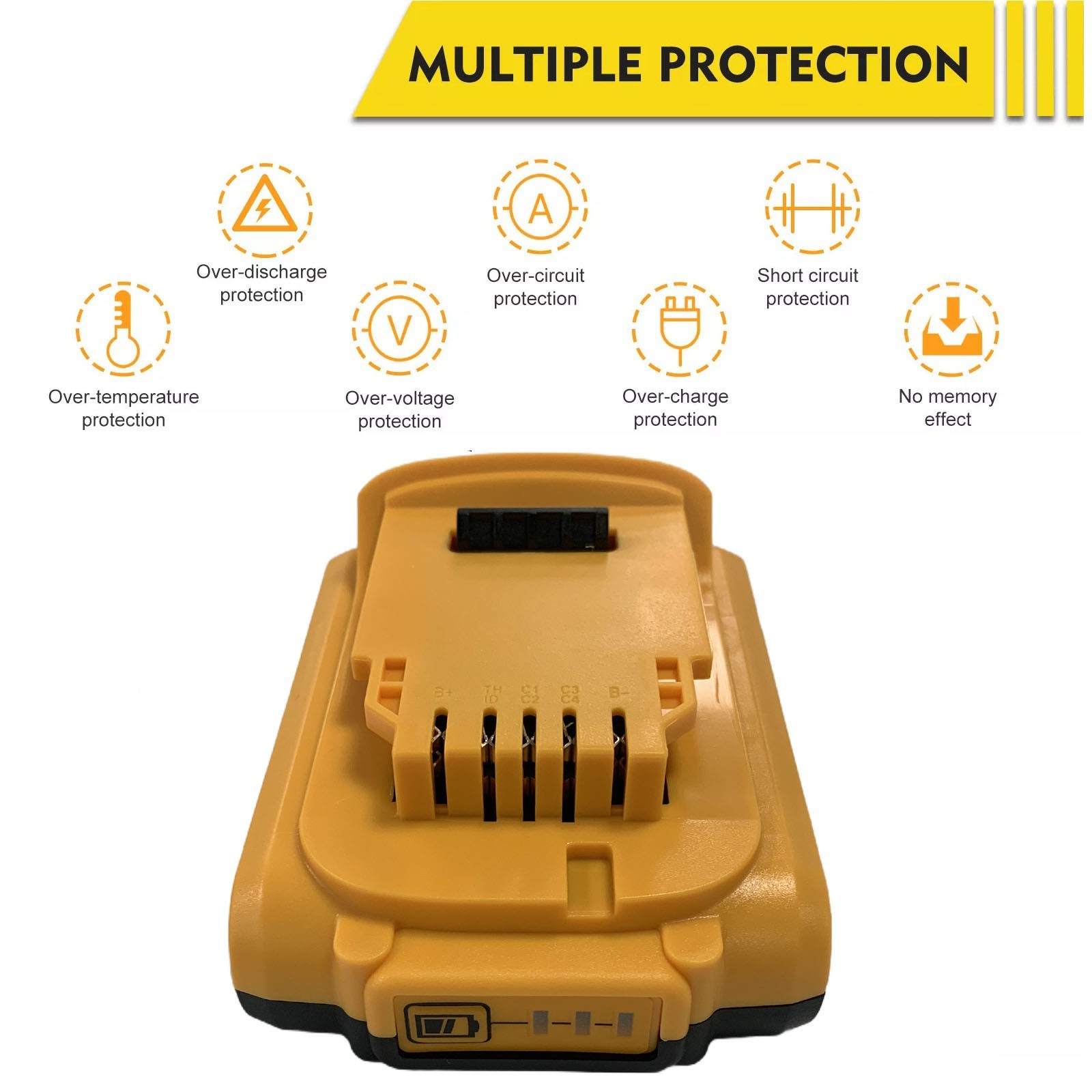 DCB202 20V Battery For DeWalt Max 2.5Ah Lithium Ion Li-Ion 20 Volt DCB201 DCB203