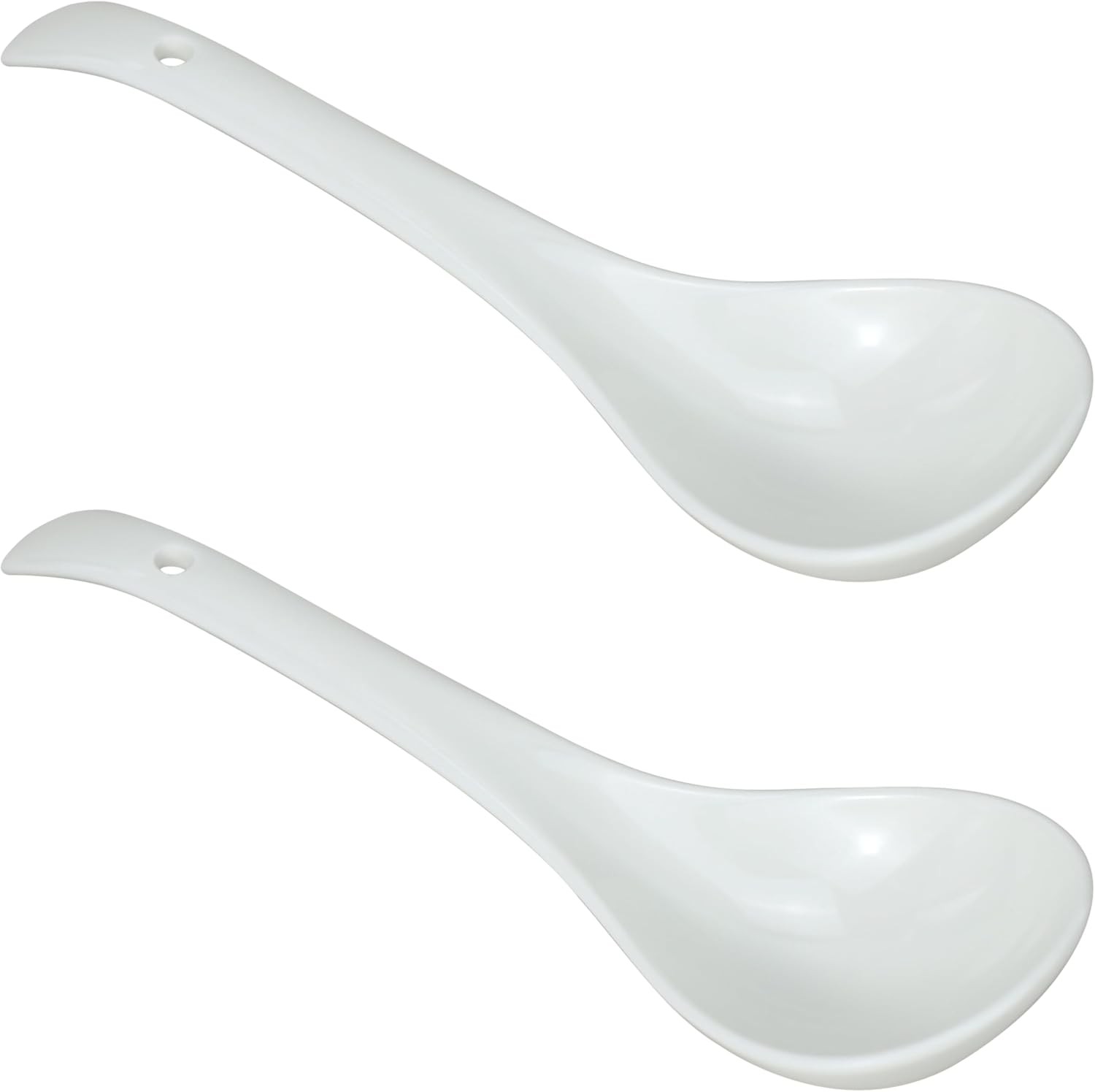 EIKS 2 Pack Porcelain Serving Spoon Soup Ladles for Serving Cooking Mixing Stews