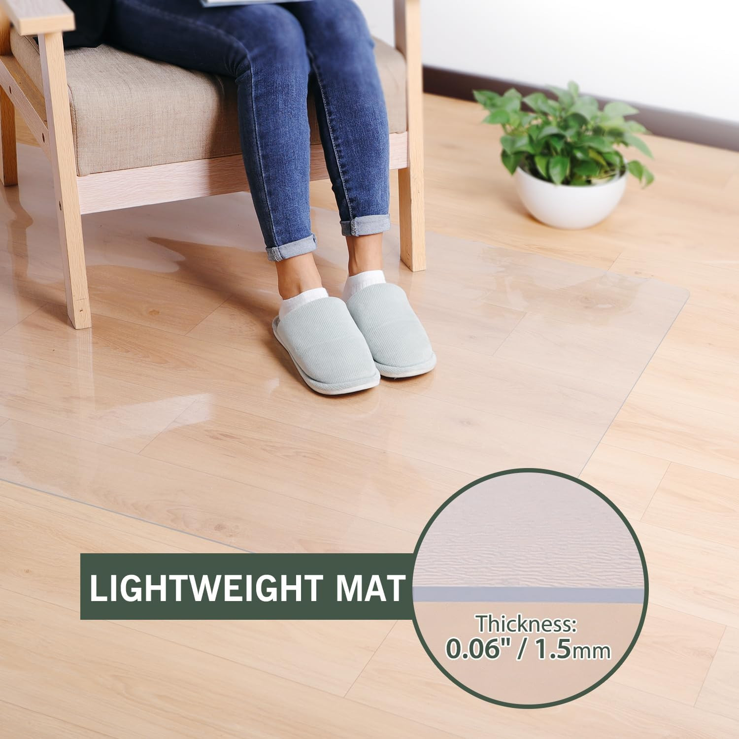 Clear Waterproof Plastic Floor Mat 5′ x 7′ – Non-Slip & Pet Friendly