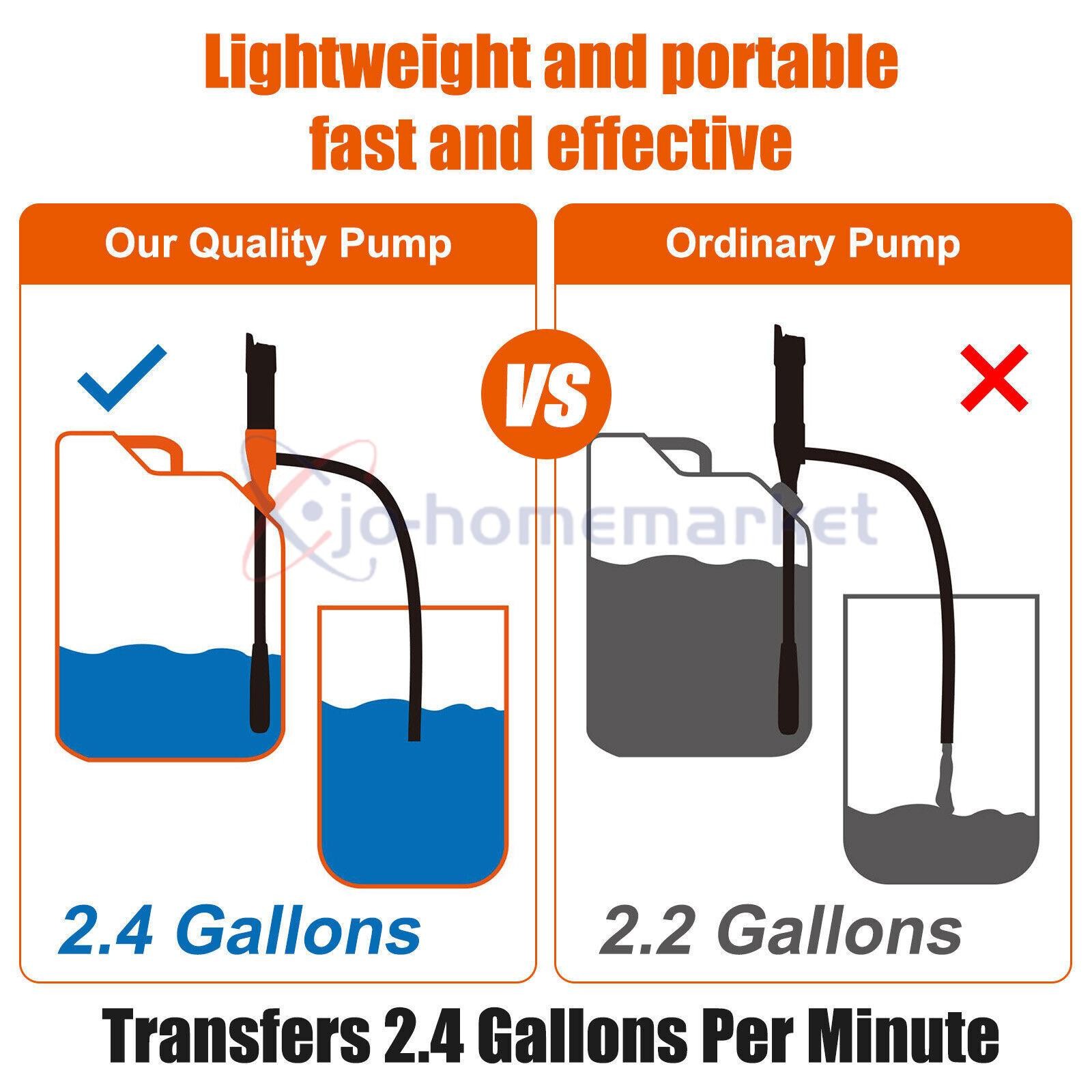 Battery Powered Electric Fuel Transfer Pump Portable Gas Oil Liquid Pump