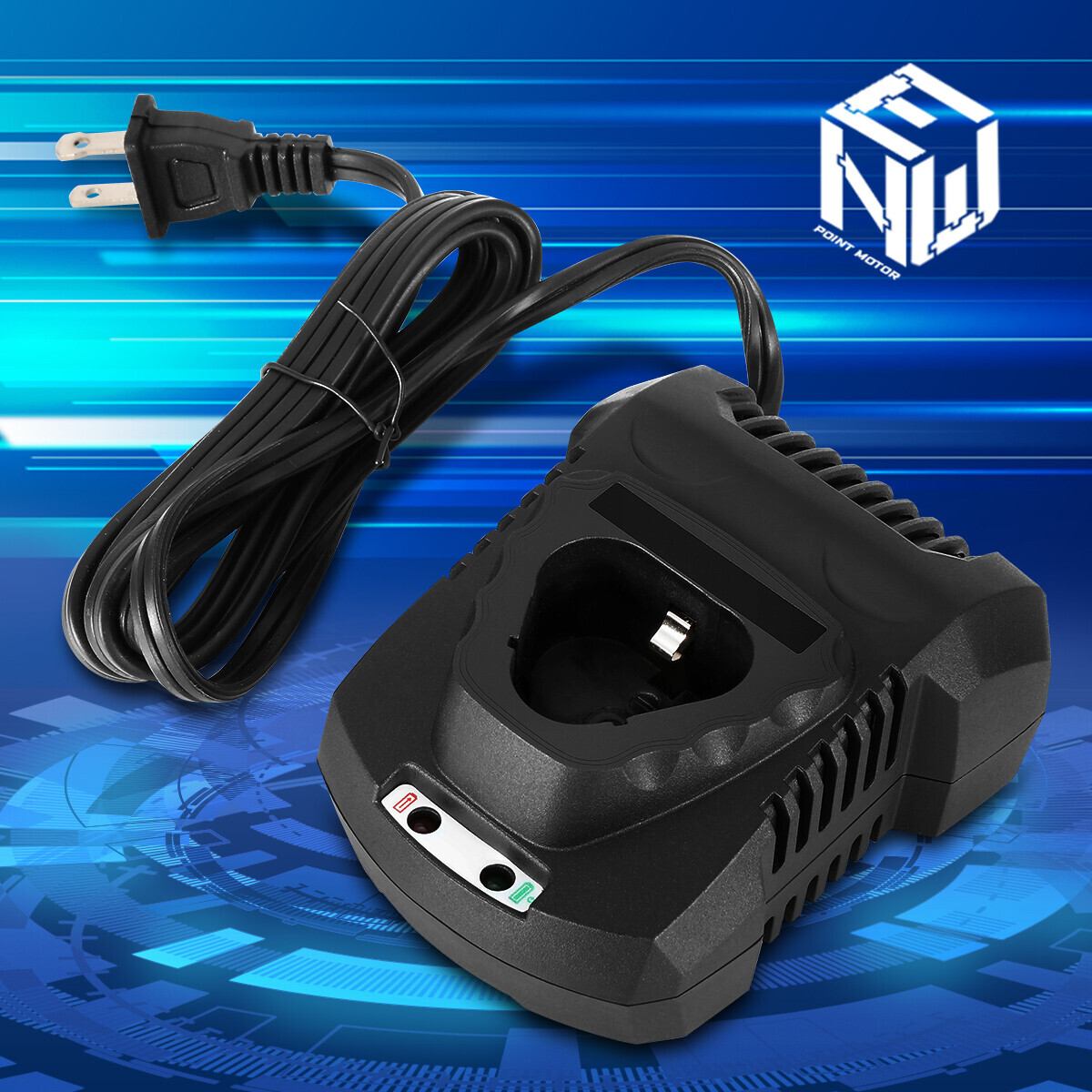 DNA Motoring 12V Base Type Lithium Ion Battery Quick Charger w/LED Indicator