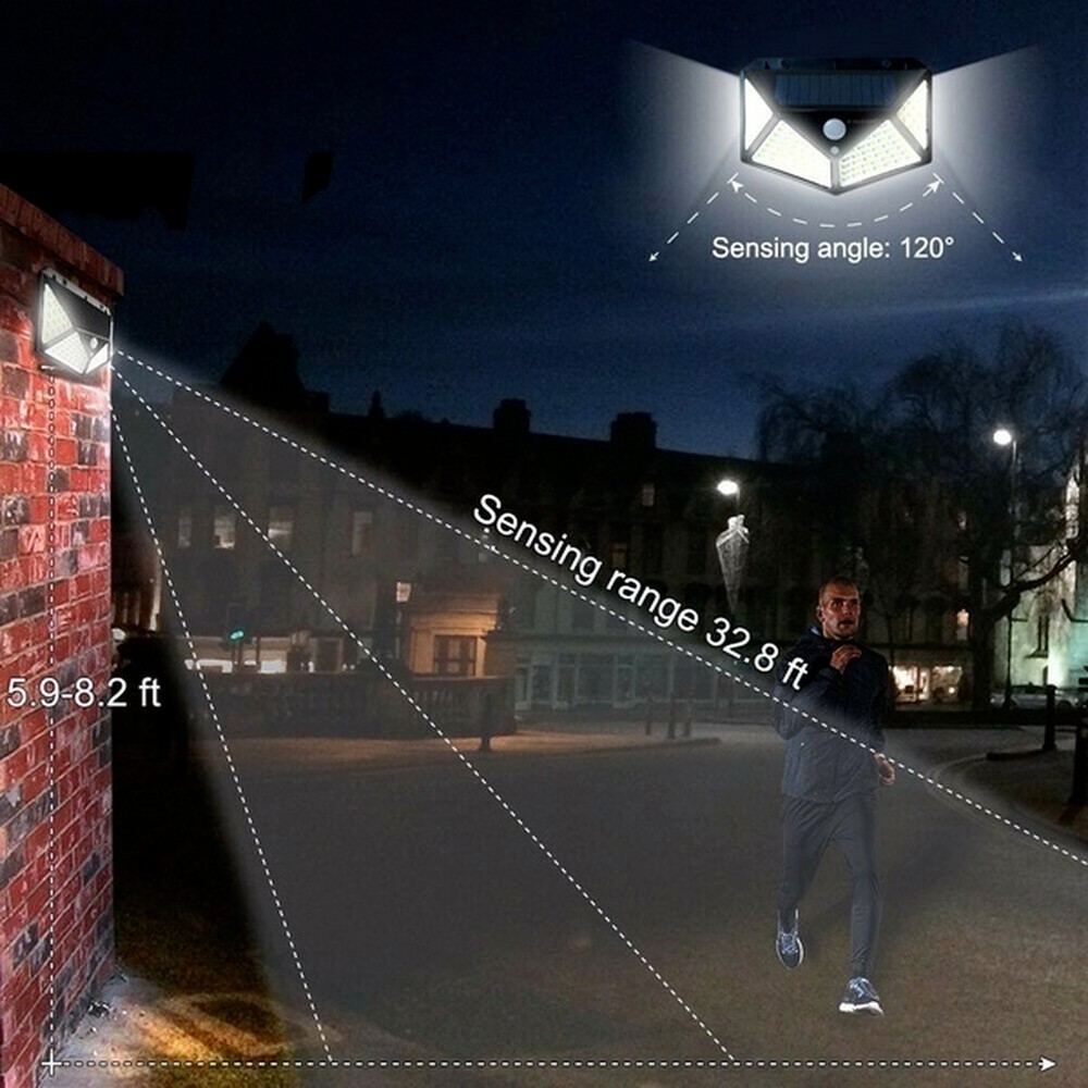 Solar Power 100 LEDS Light PIR Motion Sensor Outdoor Security Lamp Wall Garden~