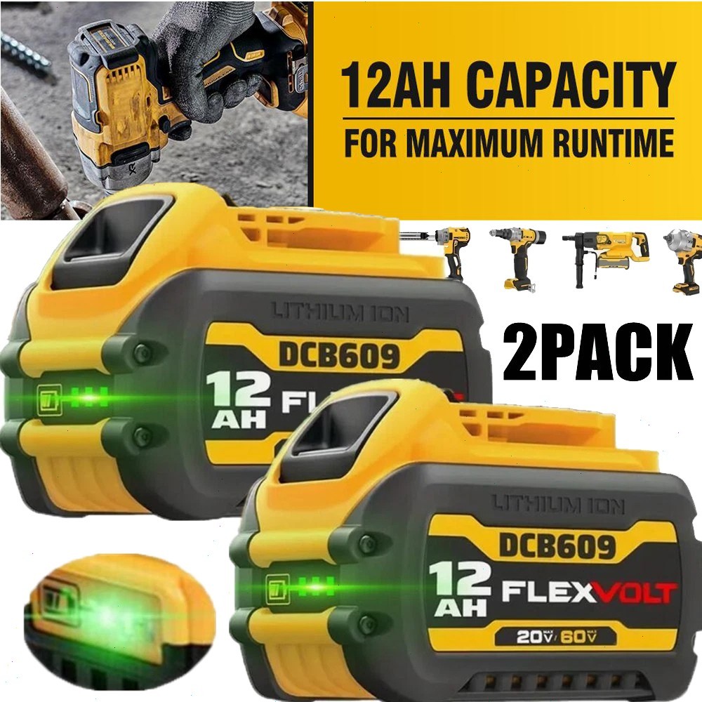 For Dewalt DCB609 20V/60V MAX FLEXVOLT 12.0Ah Lithium ion Battery / Dual Charger