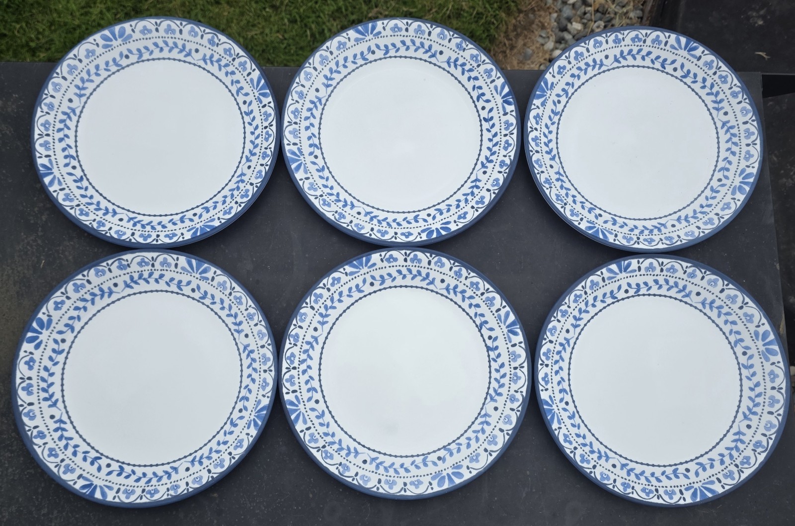 Corelle Portofino Salad Luncheon Plate 8.5in Set Lot Of 6 Blue White New