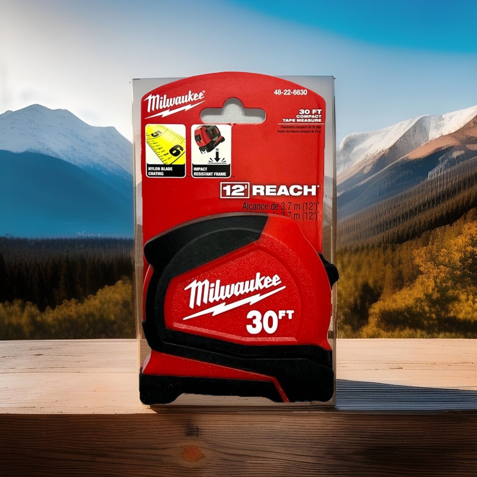 Milwaukee 48-22-6630 Compact Heavy Duty 30’ Foot Tape Measure 12’ Foot Reach