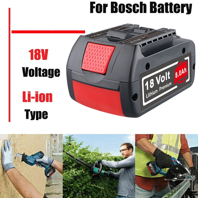 2x 8.0Ah 18V Battery BAT609 Li-ion Battery Drill Fit BAT610 Power Tool for Bosch