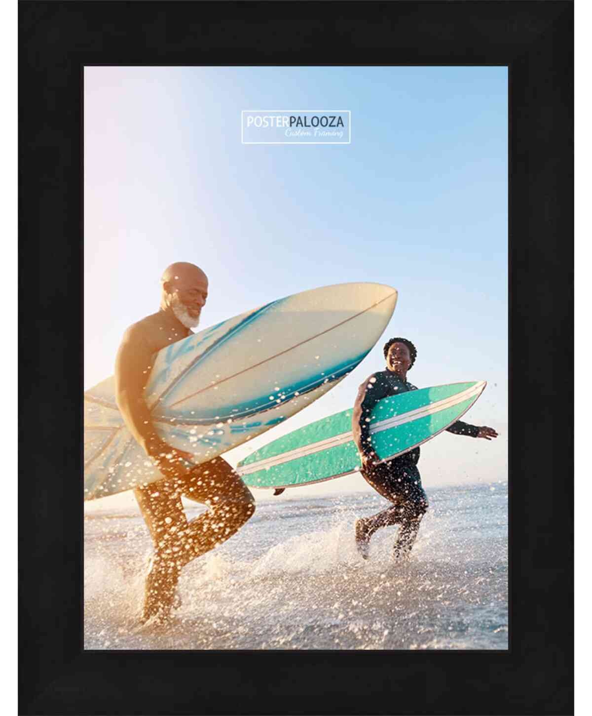 Panoramic Flat Black Picture Frame – UV Acrylic, Backing, Hanging Hardware