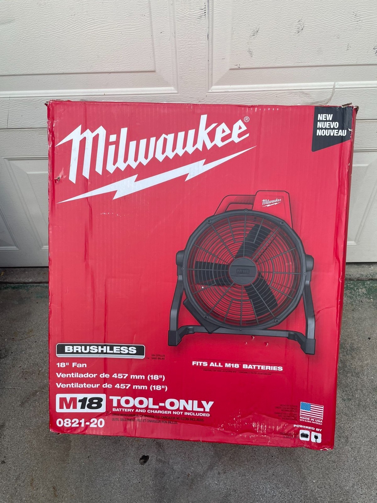 Milwaukee 0821-20 M18 18V 18″ Brushless Cordless Fan Tool Only Corded Option NEW