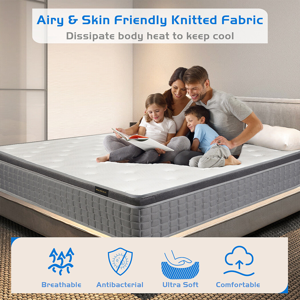 12″/14″ Twin Full Queen King Size Mattress Hybrid Foam Pocket Coils Bed In a Box