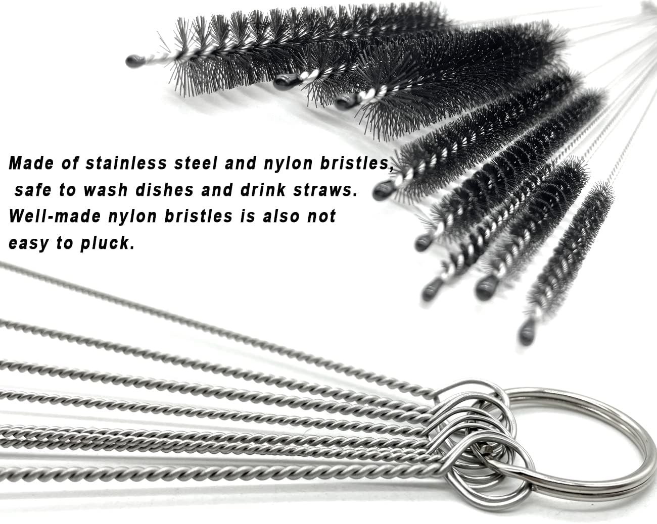 10 Pcs Wire Tube Brushes for Cleaning Pipe Tube Brass Brush Stainless Steel