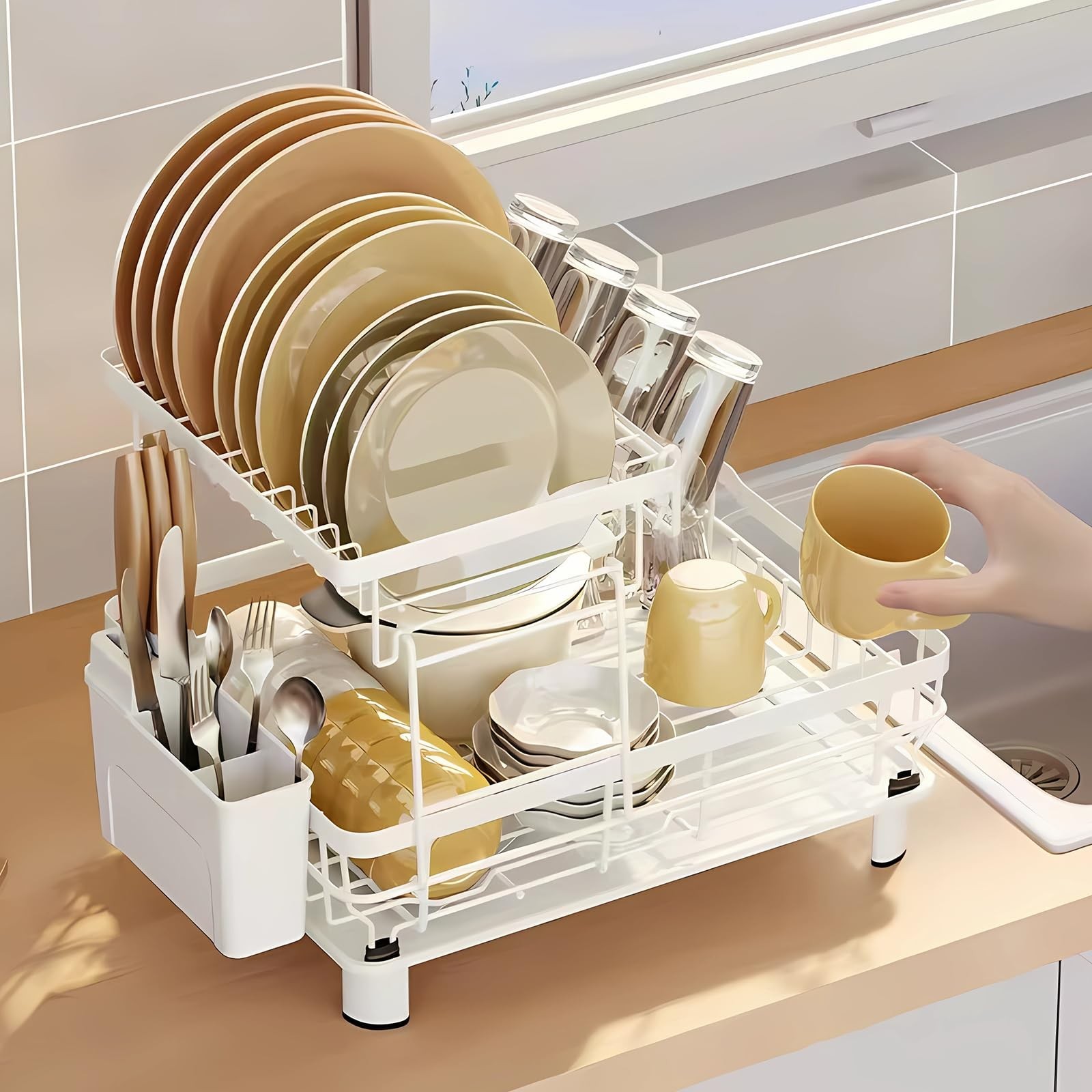 Dish Drying Rack Cup Drainer Stainless Steel Strainer Holder Kitchen organizer