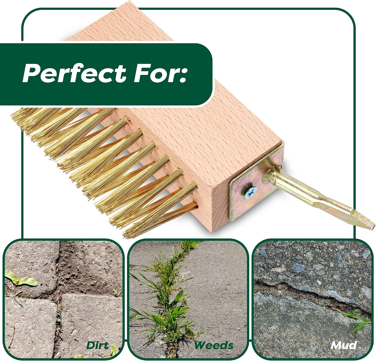 Moss & Weed Remover Wired Grout Cleaner Brush Great for Cleaning Decks Pavers