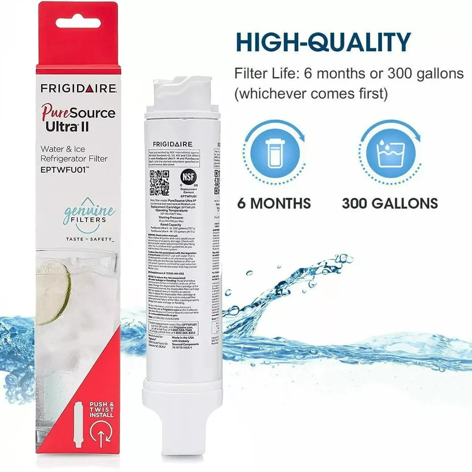 2 PACK NEW Frigidaire EPTWFU01 Pure Source Ultra II Refrigerator Water Filter