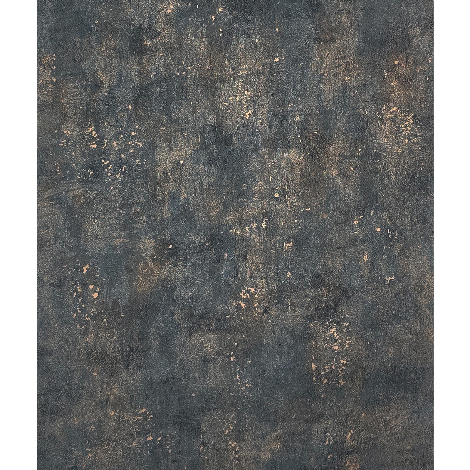Distressed paint gray rose gold metallic faux concrete plaster texture wallpaper