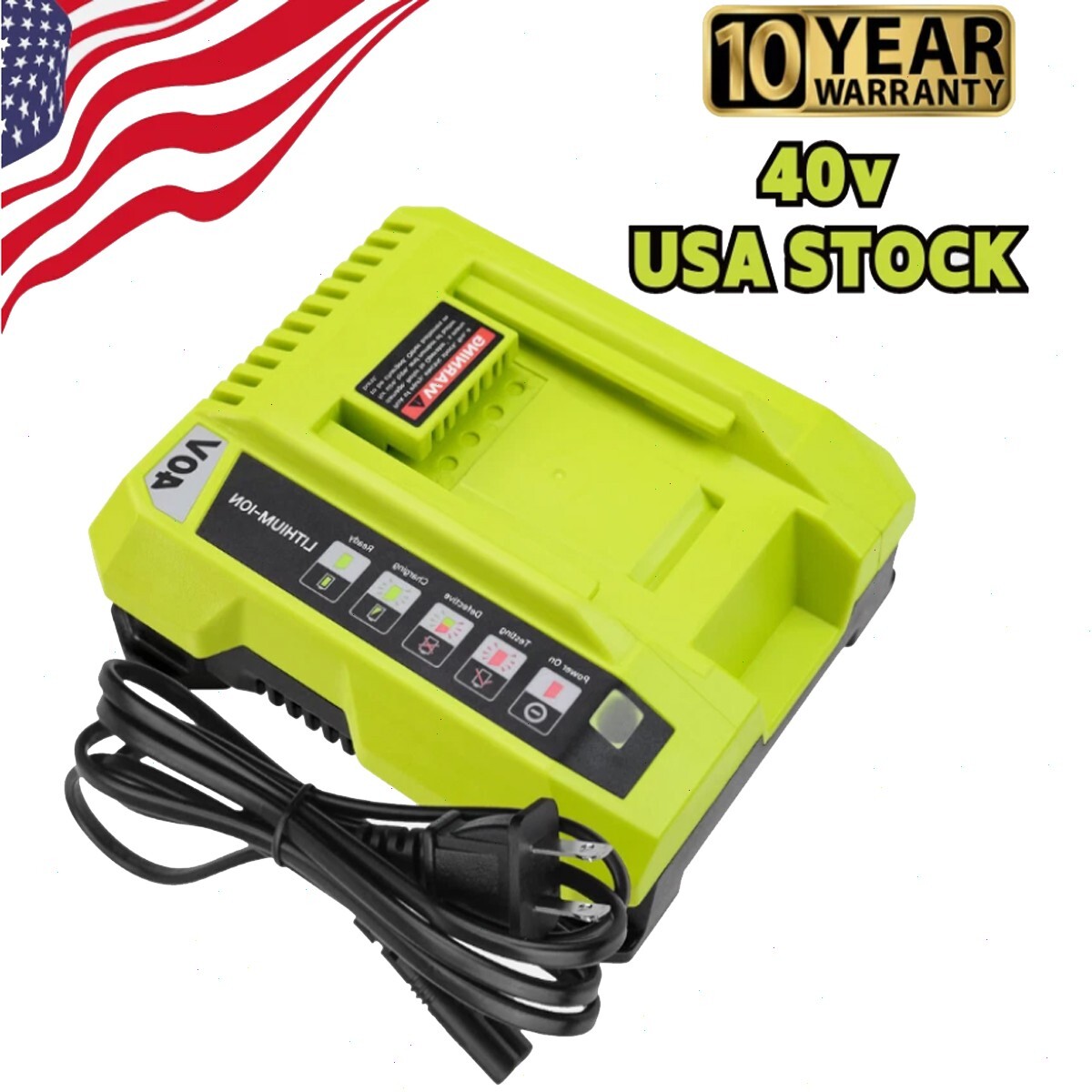 OP401 For Ryobi 40V Battery Charger OP408VNM 40-Volt Lithium-Ion Battery Charger