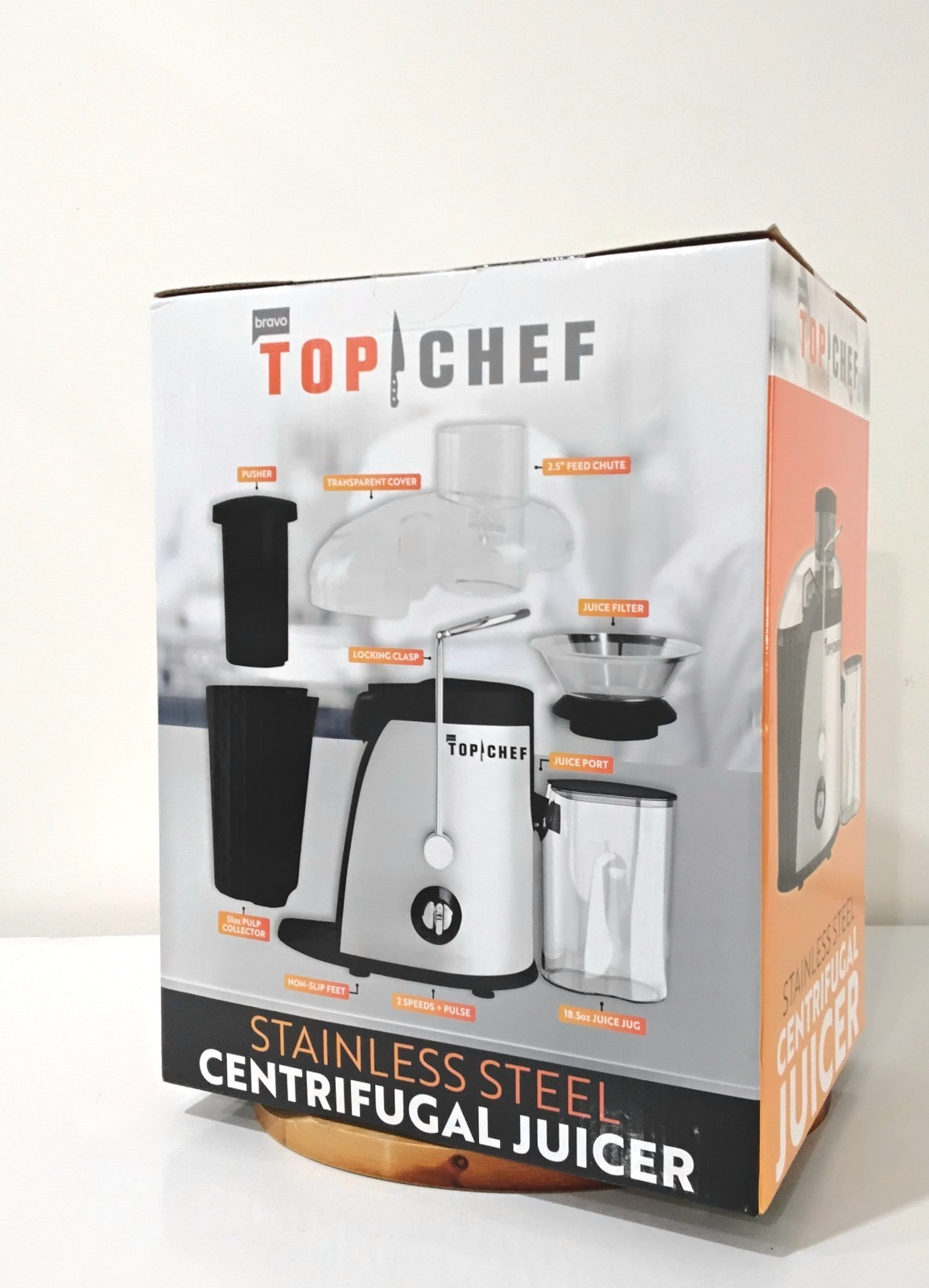 Top Chef Stainless Steel Centrifugal Juicer 400W 18.5oz 2 Speeds