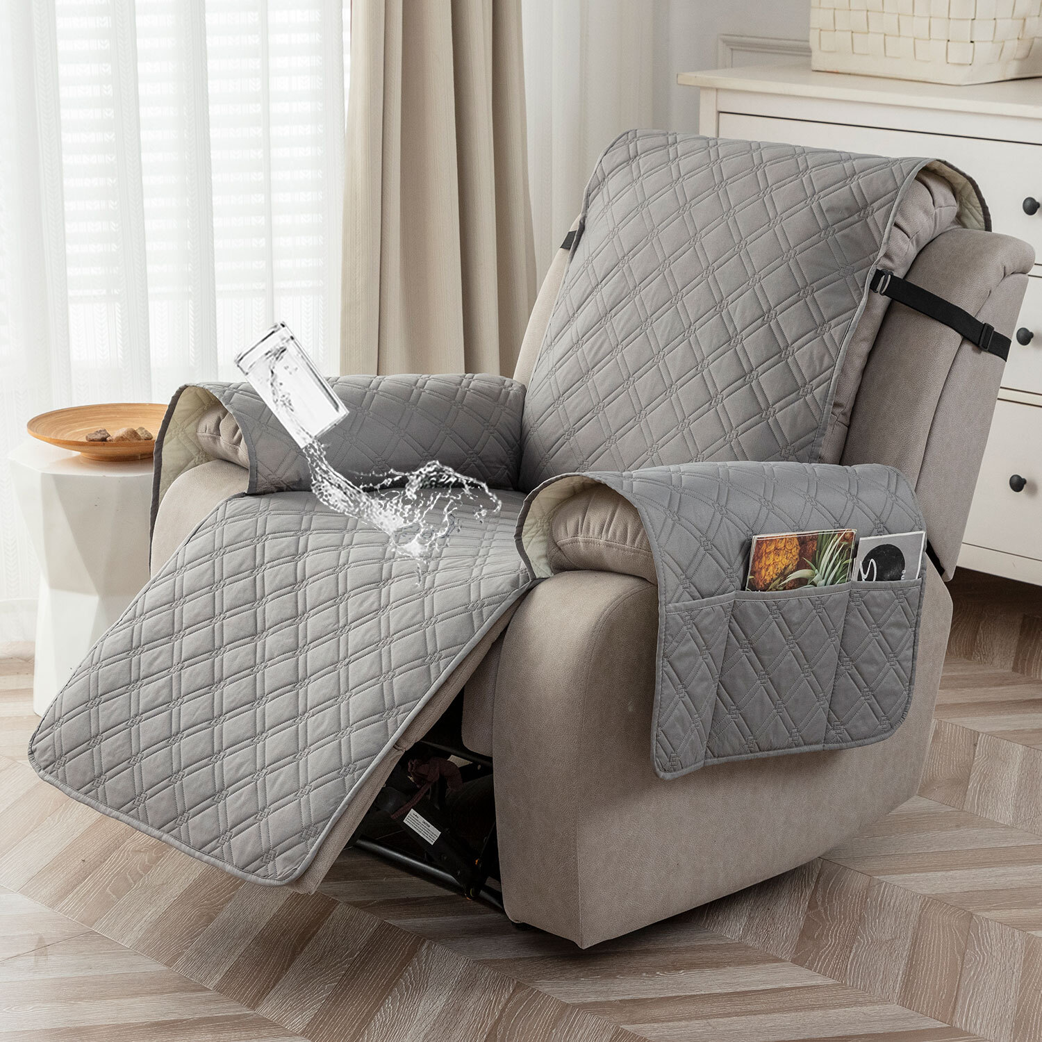 100% Waterproof Recliner Chair Cover Non Slip Recliner Covers for Recliner Chair