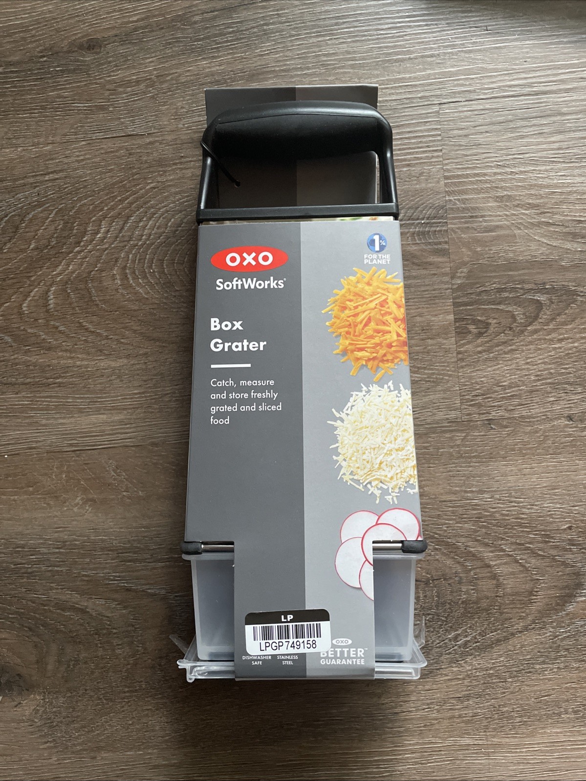 OXO Good Grips Box Grater Stainless Steel Grates Slices with Container NEW