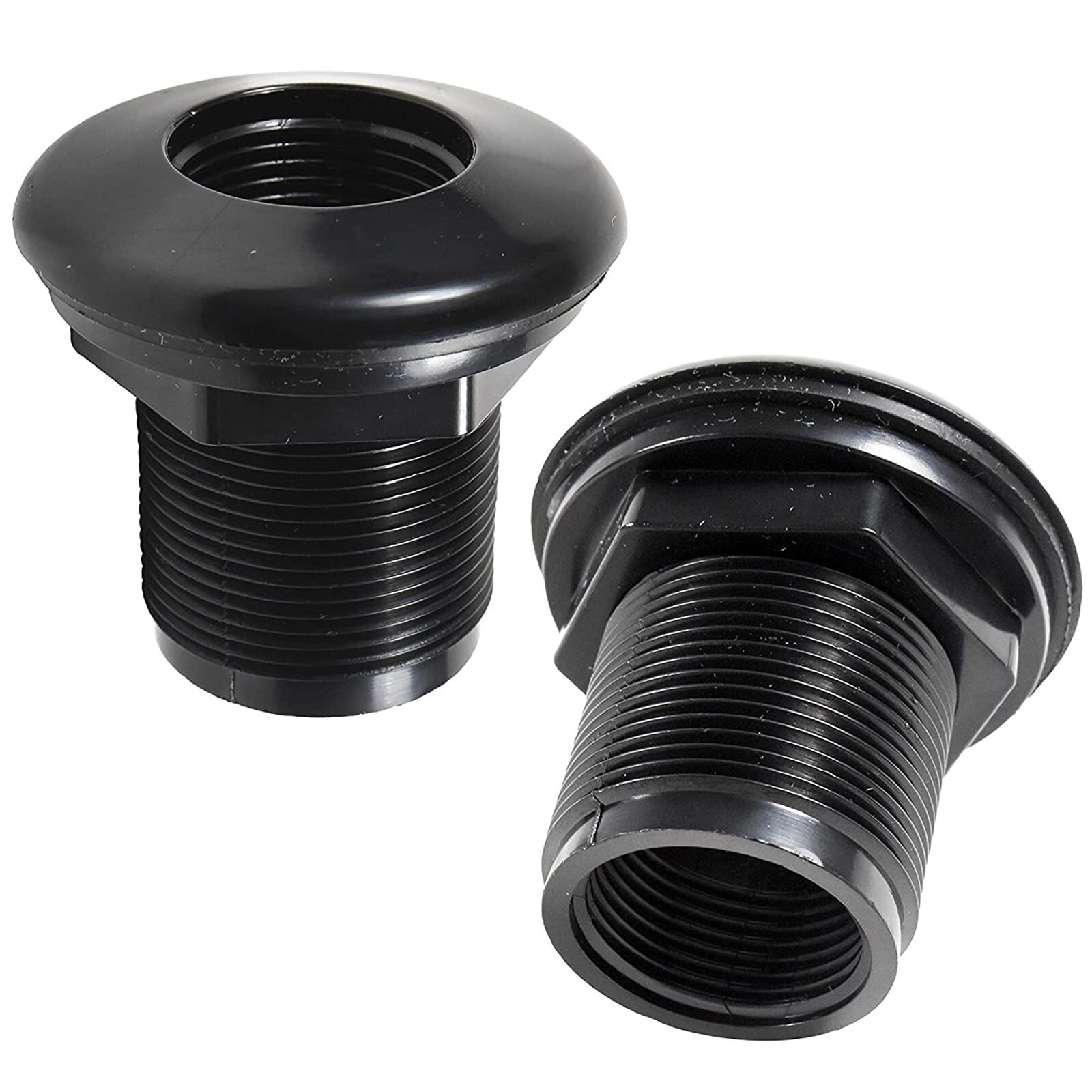 2-Pack HQRP 1″ ABS Plastic Bulkhead Fitting Double Threaded Water Tank Connector