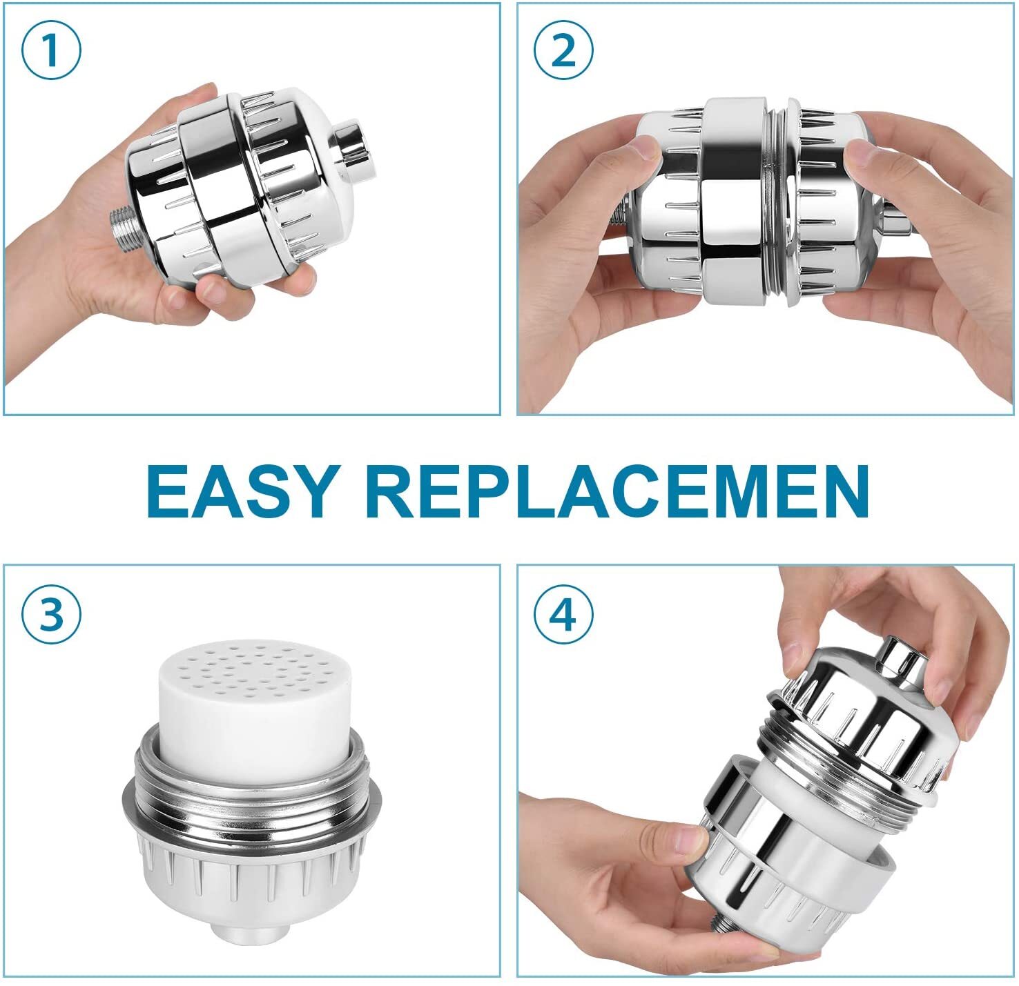 Shower Filter Replacement Cartridge 20-Stage Shower Filter Hard Water Purifier