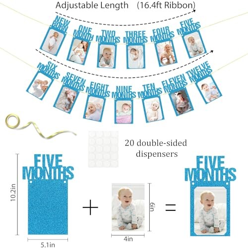 First Birthday Decorations for Boy from Newborn to 12 Months, 1st Birthday Blue