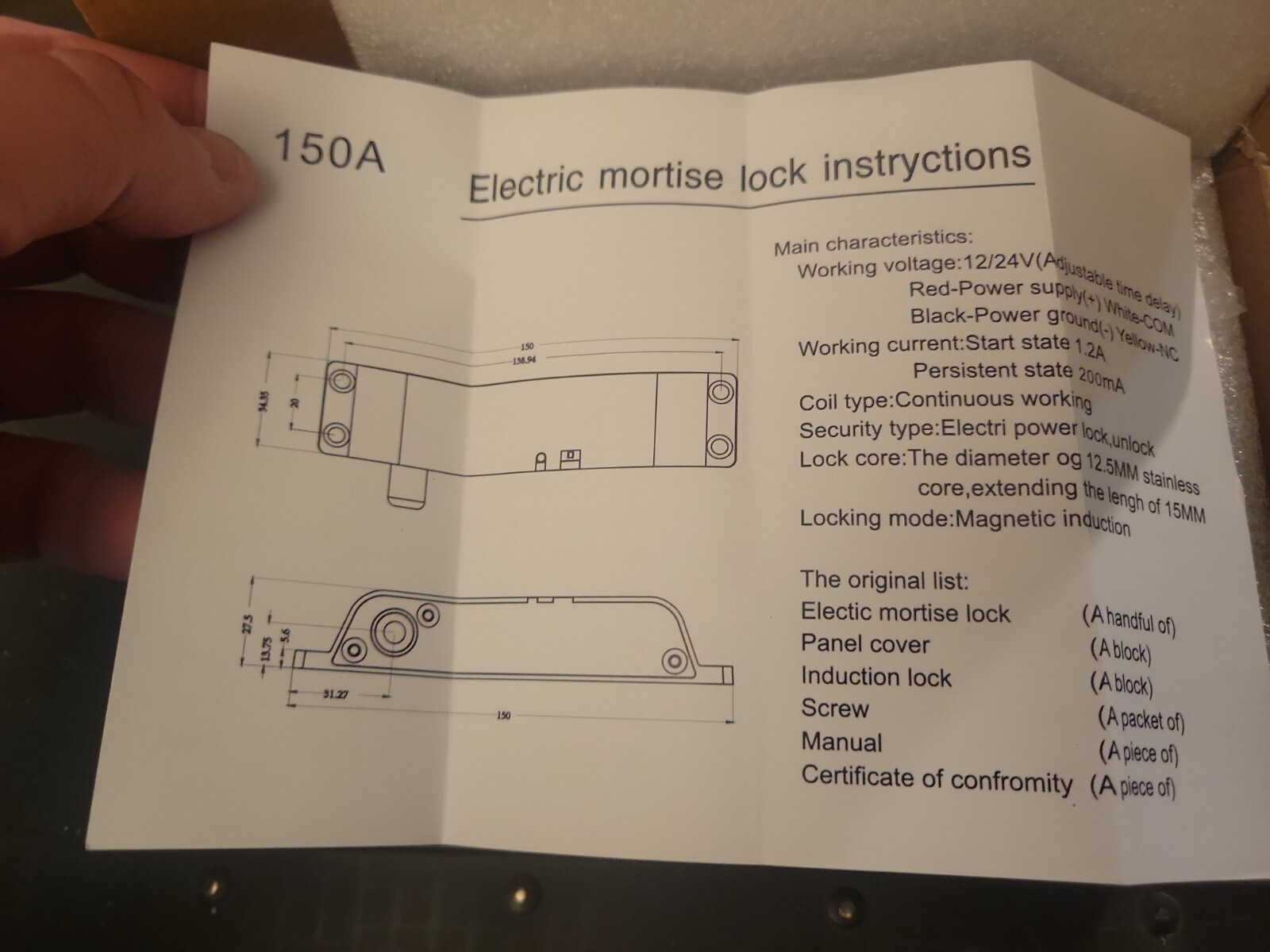 DC12V Magnetic Lock 1000KG Electric Drop Door Lock Induction Gate Entry…