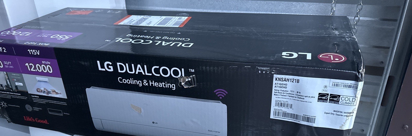 LG DUALCOOL 12,000 BTU Cooling & Heating Unit KNSAH121B