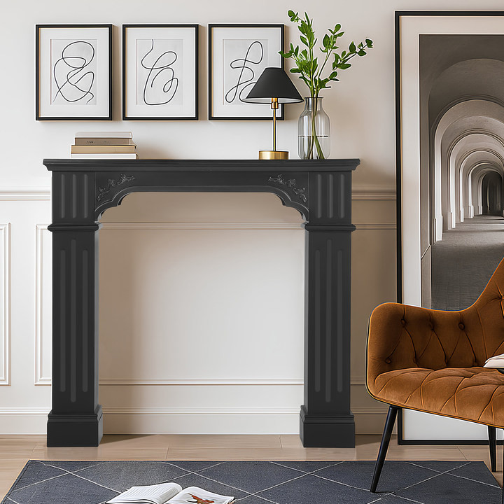 Wood Fireplace Mantel Freestanding Fireplace Surround Mantels for Living Room