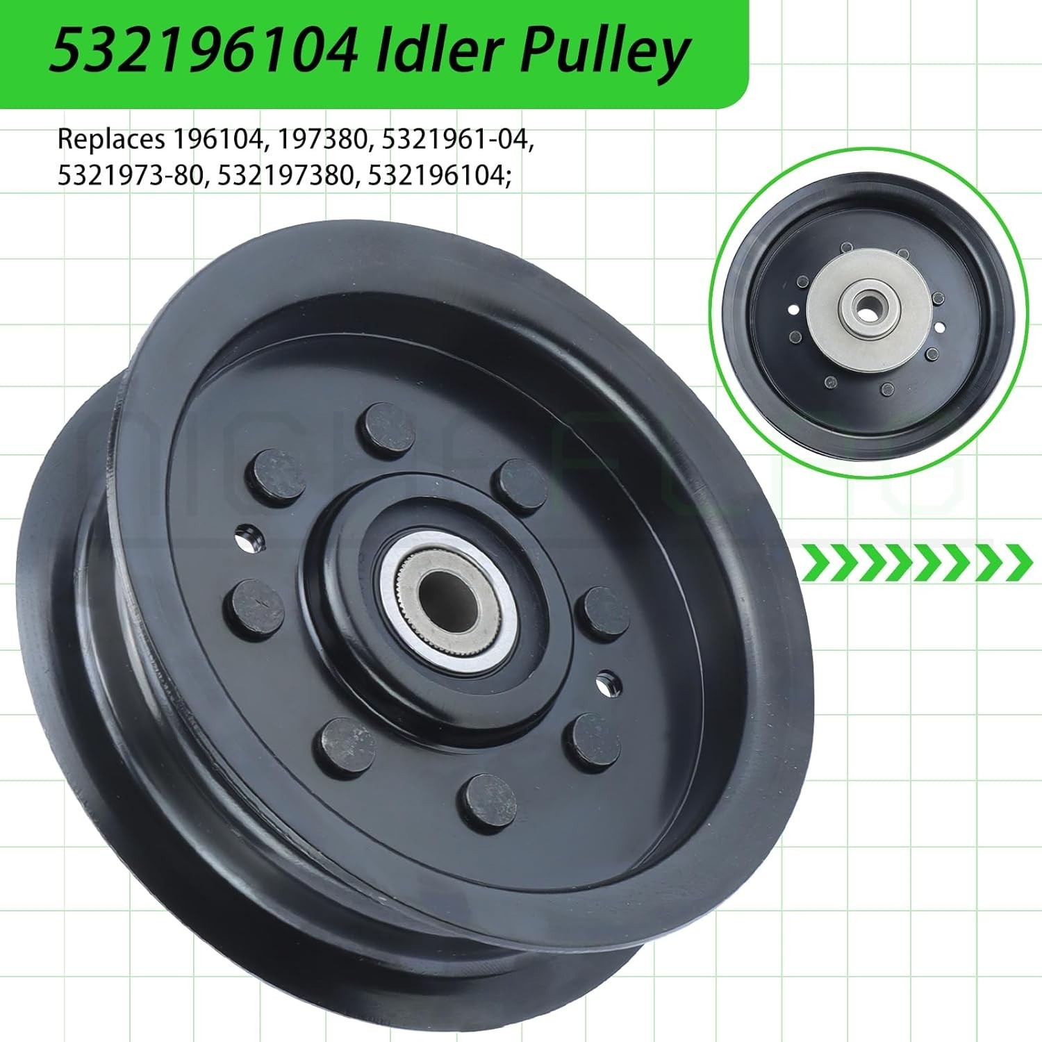 Husqvarna Idler Pulley Set Metal 5.32 in Deck Belt for Lawn Mowers Rides