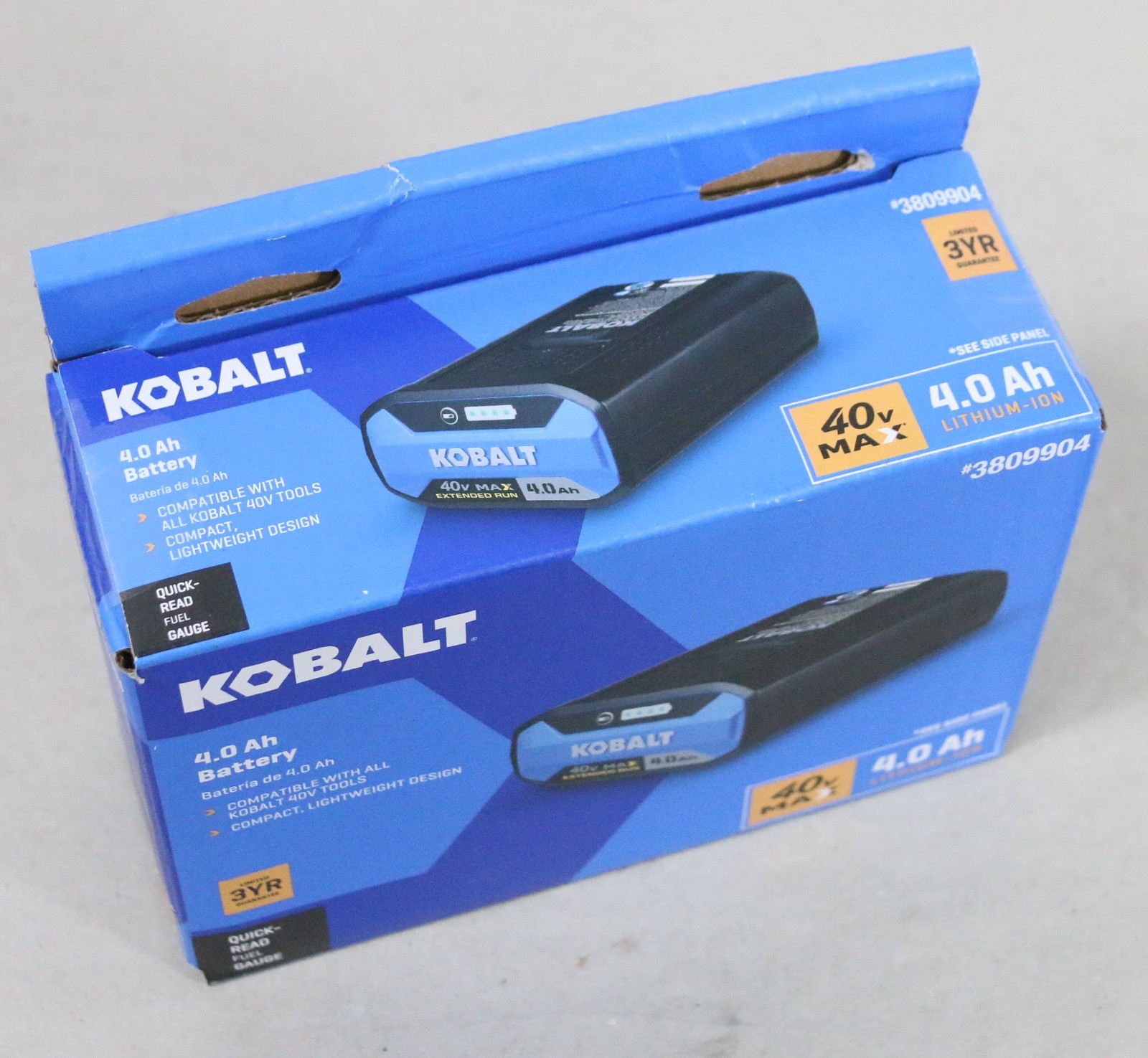 BRAND NEW Kobalt 40V Max 4.0Ah Lithium-Ion Battery Model 3809904 Black