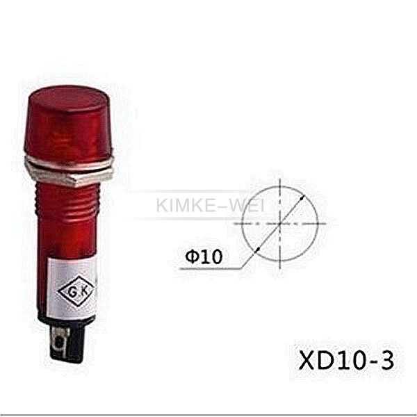 10mm LED Pilot Panel Indicator Signal Warning Light Lamp AC/DC Red Green Yellow