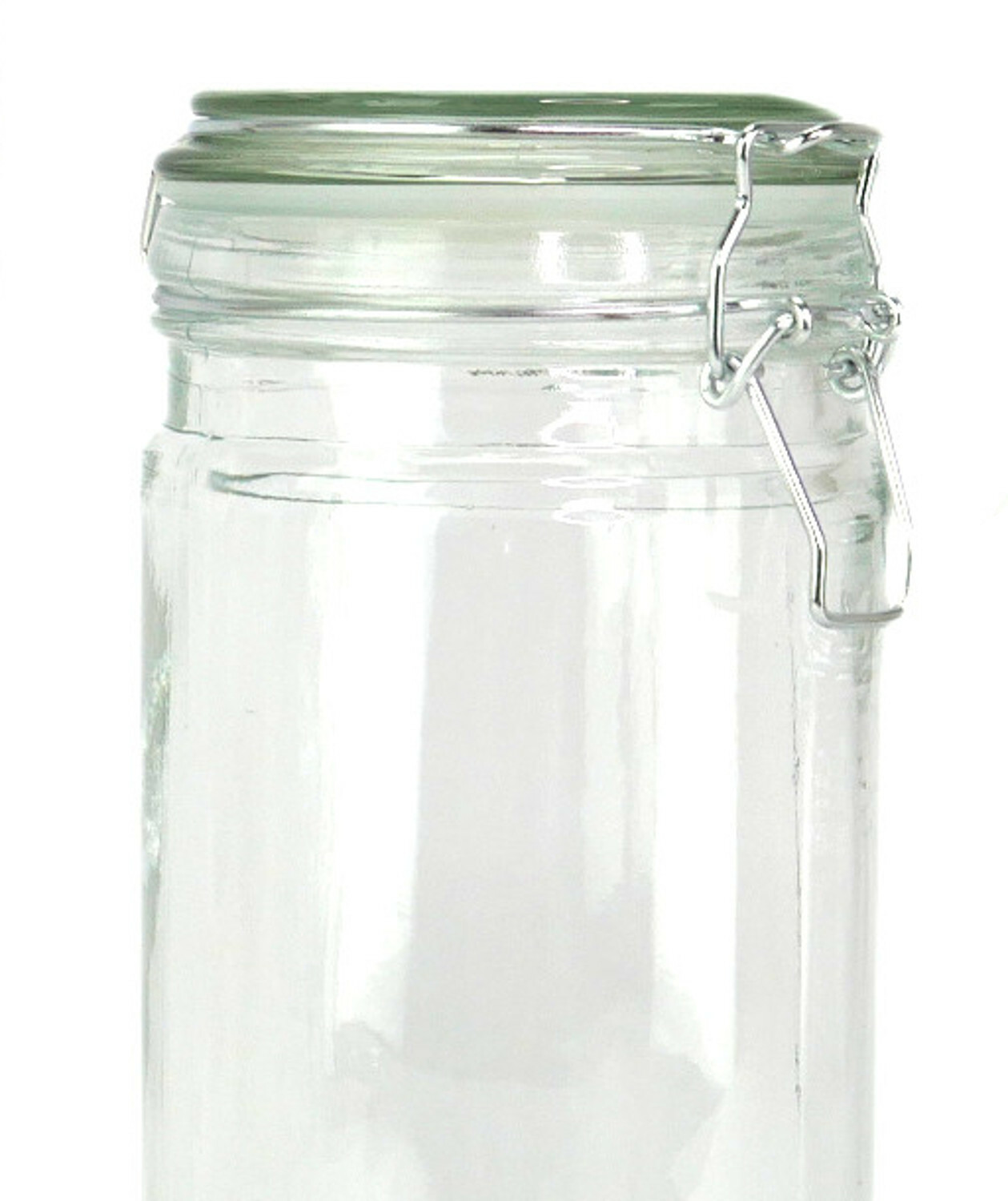 4 Coordinating Glass Storage Jars Canisters Containers Sealing Hinged Lids – New